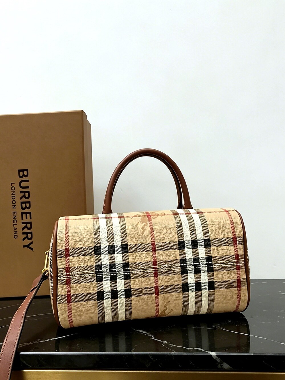 Burberry Mini Check Bowling Bag - Picture 2 of 6